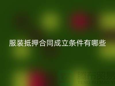 服装抵押合同成立条件有哪些规定和要求@华体会体育网页版库存布料厂家