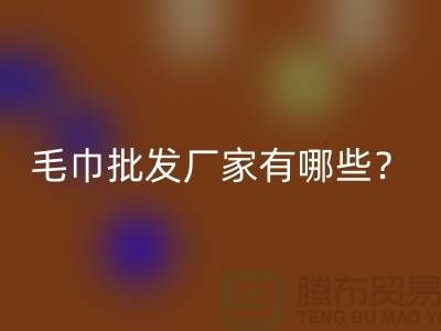 竹纤维毛巾批发厂家有哪些？